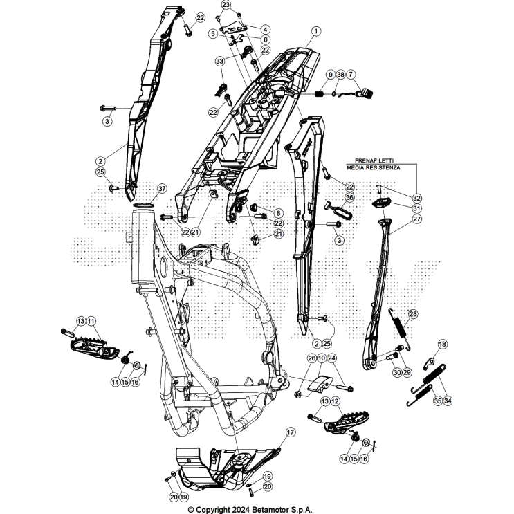 ACCESSOIRES DU CHASSIS BETA 125 RACE 2025